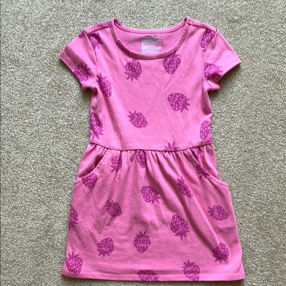 Cat & Jack Pink Casual Sundress Short Sleeve Crew Neck